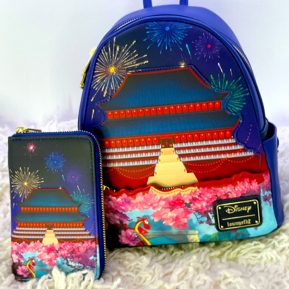 Loungefly Disney Mulan Castle Light Up Mini Backpack